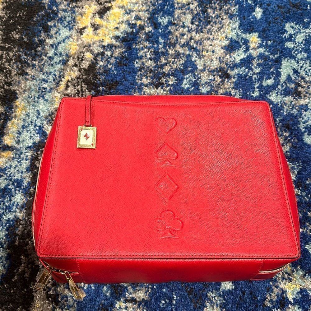 Estee Lauder Red Playing Cards Makeup Weekender Travel Toiletries Bag size Large - Picture 1 of 10